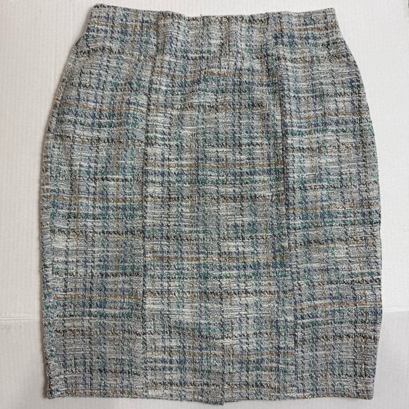 Kate Kasin Blue and Gray Knee-Length Pencil Skirt for Work Size Large - Picture 2 of 8